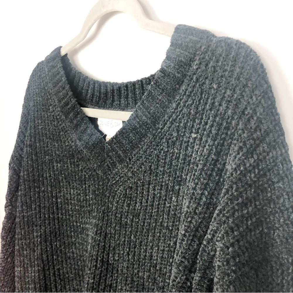 OLIVE & OAK | NEW Black Soft V-Neck Tunic Length Sweater Women’s Size Medium - Picture 5 of 9